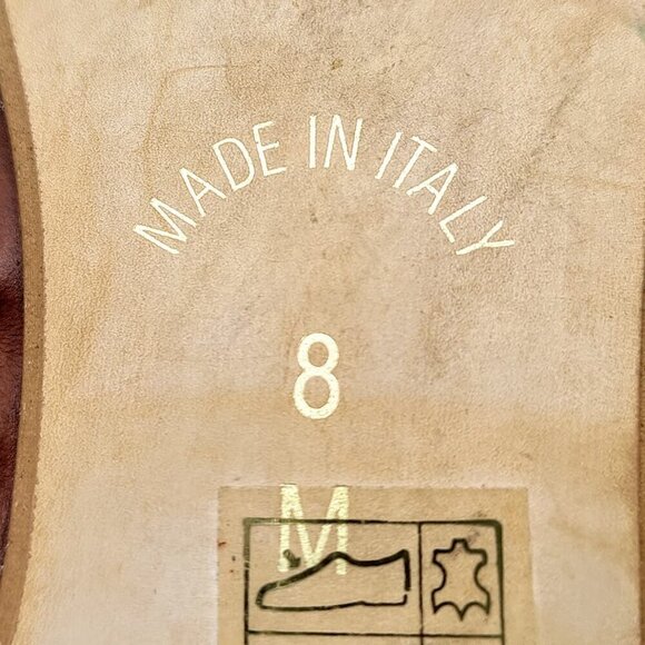 David Tate Handmade Pisa Cognac Italian Leather Woven Flats 8M - Picture 10 of 10